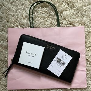 Kate Spade black large continental wallet